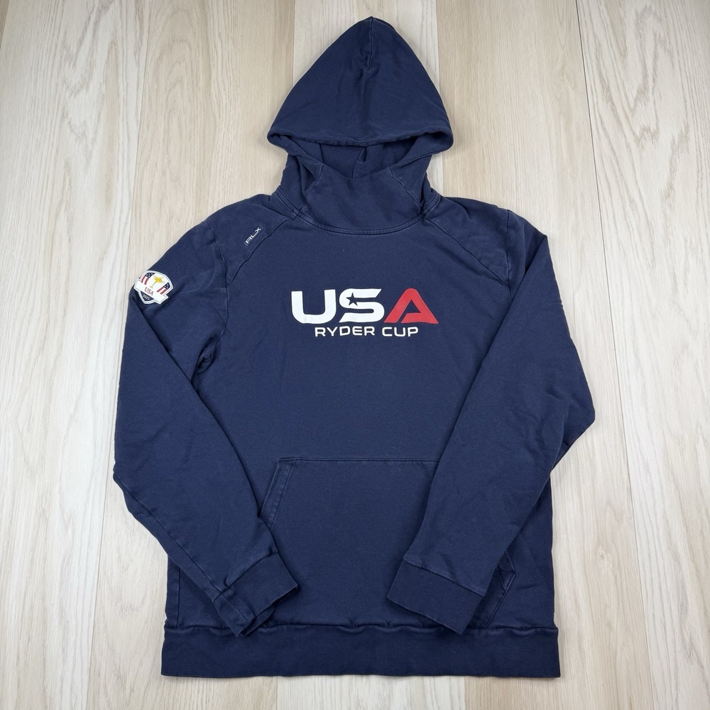 RLX Ralph Lauren 2025 US Ryder Cup Hoodie Sweatshirt Navy Blue Golf Mens Small